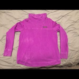 Vineyard Vines Magenta Distressed Pullover Sweater with side pockets